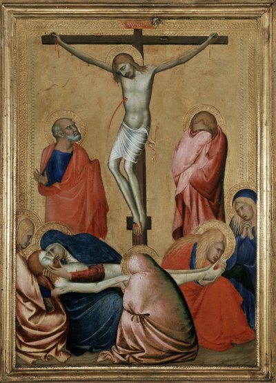 The Crucifixion and the Lamentation by Barna da Siena